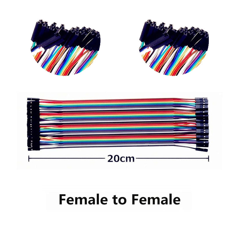 40pin 10cm 15cm 20cm 30cm Multicolored Dupont Wire Line Male to Female,Male to Male, Female to Female Breadboard Jumper Wires Ribbon Cables Kit Compatible for Arduino
