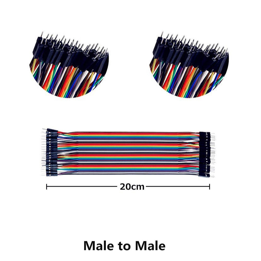 40pin 10cm 15cm 20cm 30cm Multicolored Dupont Wire Line Male to Female,Male to Male, Female to Female Breadboard Jumper Wires Ribbon Cables Kit Compatible for Arduino