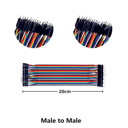 40pin 10cm 15cm 20cm 30cm Multicolored Dupont Wire Line Male to Female,Male to Male, Female to Female Breadboard Jumper Wires Ribbon Cables Kit Compatible for Arduino