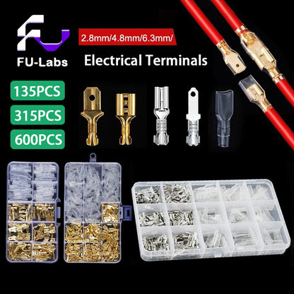 Box Insulated Male Female Wire Connector 4/4.8/6.3mm Electrical Crimp Terminals Termin Connectors