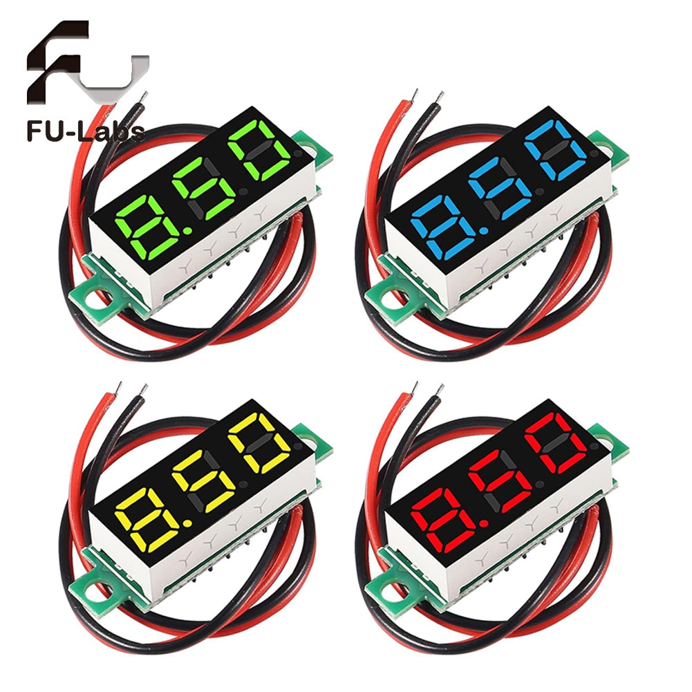 0.28 0.36 0.56 Inch 2.5V-40V Mini Digital Voltmeter Voltage Tester Meter RED/BLUE/YELLOW/GREEN LED Screen