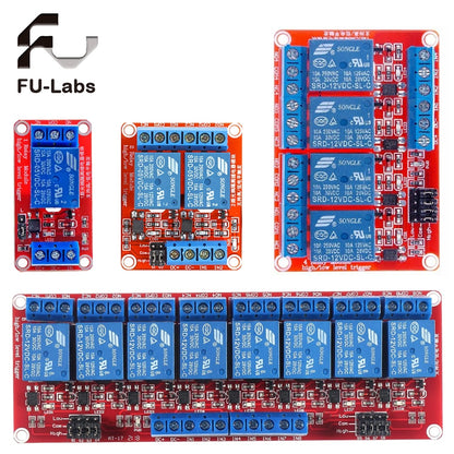 5V 12V  24V 1 2 4 6 8 Way Channel Relay Module High or low level with Optocoupler  AC 240V DC 30V for Arduino