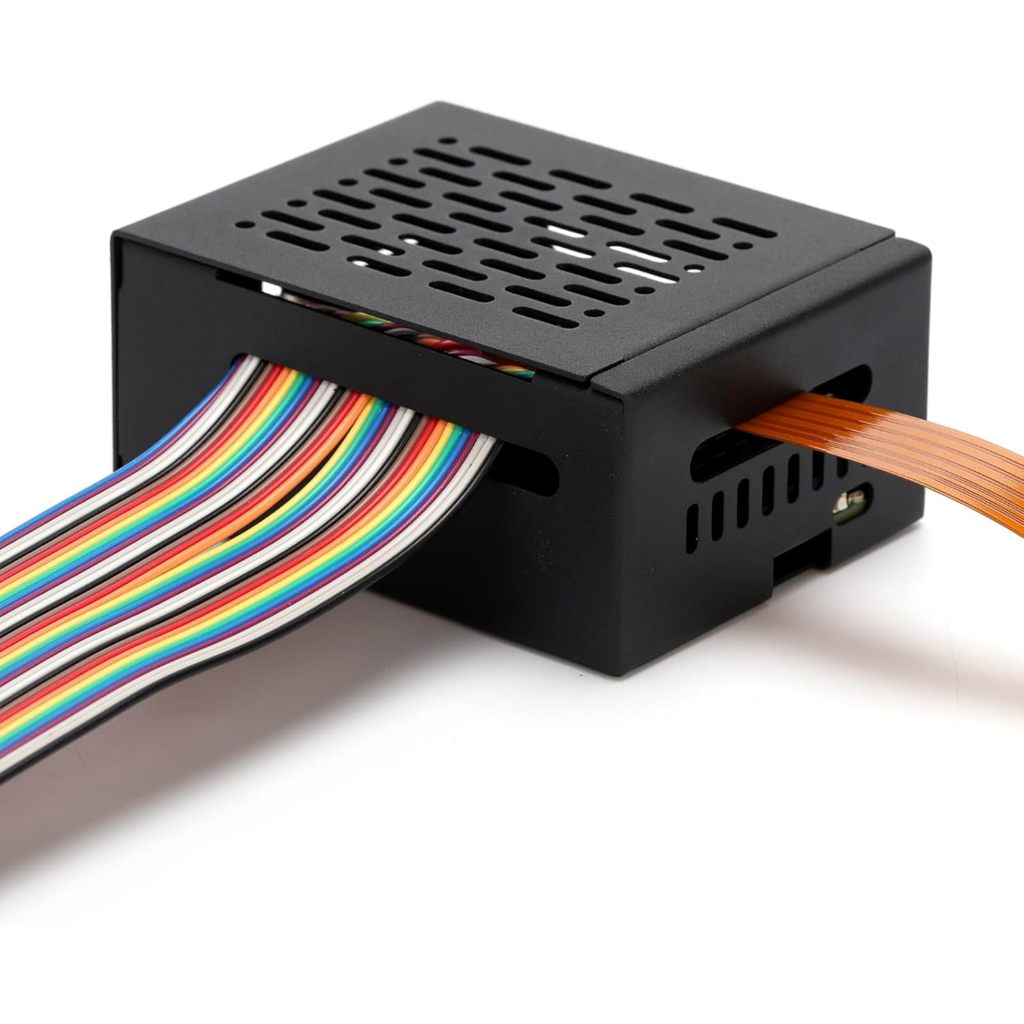 Metal and ABS Case for Raspberry Pi 5 with Active Cooler for Raspberry Pi 5 4GB/8GB, Space for Hats, Add-on Boards, Cooler