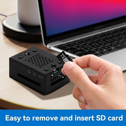 Metal and ABS Case for Raspberry Pi 5 with Active Cooler for Raspberry Pi 5 4GB/8GB, Space for Hats, Add-on Boards, Cooler