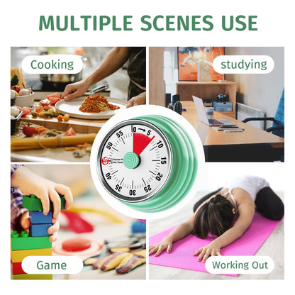 Mechanical Kitchen Timer, 60 Minute Visual Timers for Home Cooking Baking Oven Fitness Studying with Magnetic Backing