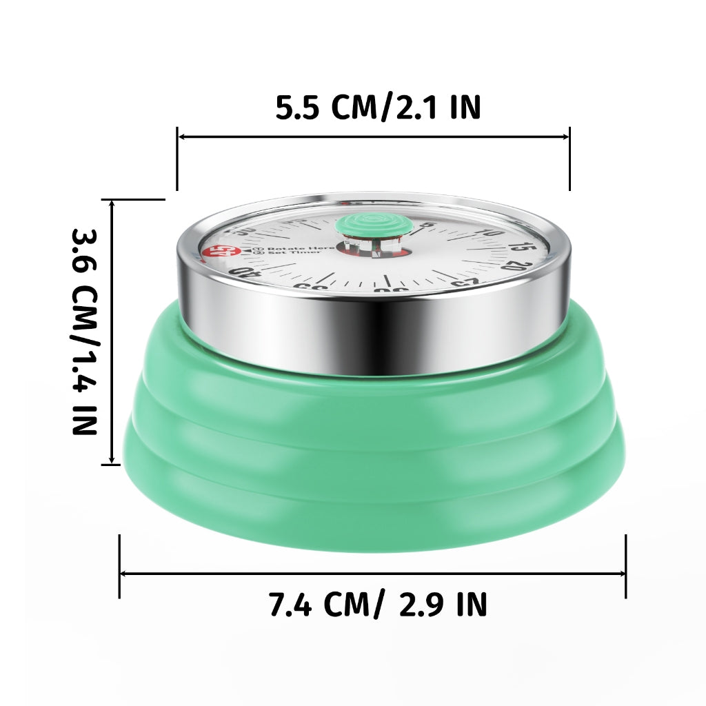 Mechanical Kitchen Timer, 60 Minute Visual Timers for Home Cooking Baking Oven Fitness Studying with Magnetic Backing