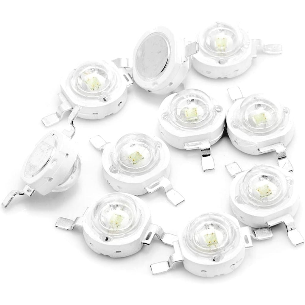 10Pcs 1W 3W high power lamp beads LED light emitting diodes white warm white red yellow green blue pink lamp beads