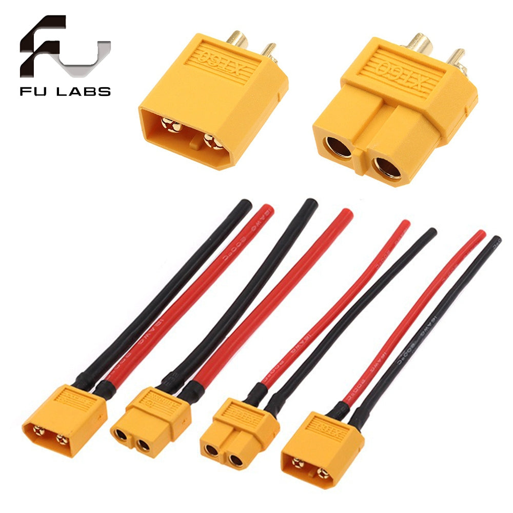 Amass XT60 Connector with Cable - High-Current Gold-Plated Charging Plug for RC LiPo Batteries