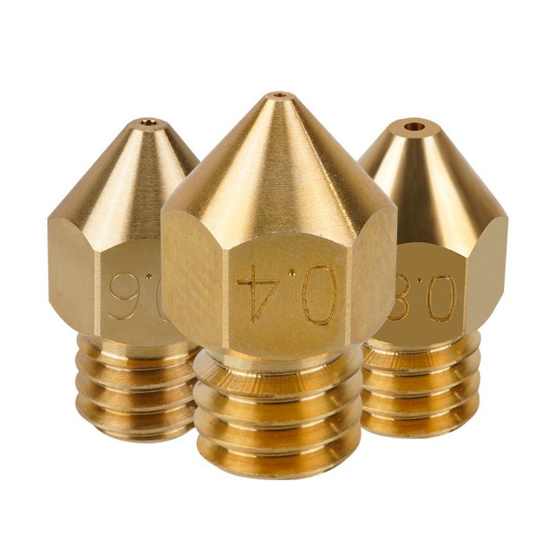 3D Printer Accessories MK8 Pointed Brass Nozzle 1.75MM Filament 0.1/0.2/0.3/0.4/0.5/0.6/0.8/1.0mm Brass Nozzle