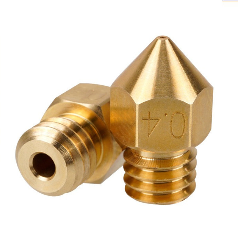 3D Printer Accessories MK8 Pointed Brass Nozzle 1.75MM Filament 0.1/0.2/0.3/0.4/0.5/0.6/0.8/1.0mm Brass Nozzle