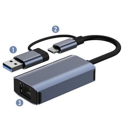 USB 3.0 to RJ45 Ethernet Adapter Type-C to LAN Cable Gigabit USB Network Card 2-in-1 5-in-1 USB Hub