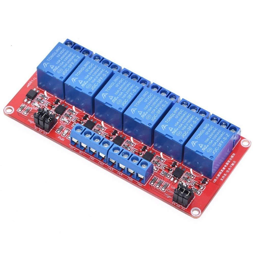 5V 12V  24V 1 2 4 6 8 Way Channel Relay Module High or low level with Optocoupler  AC 240V DC 30V for Arduino