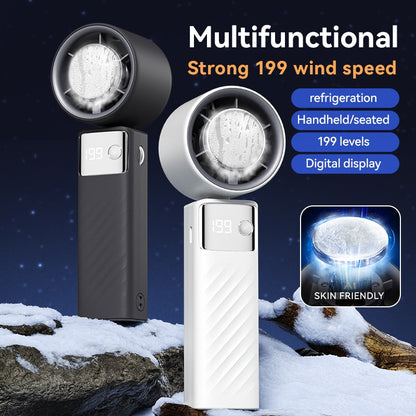 199-speed semiconductor cooling USB small fan 4000mah ultra-long battery life foldable with lanyard