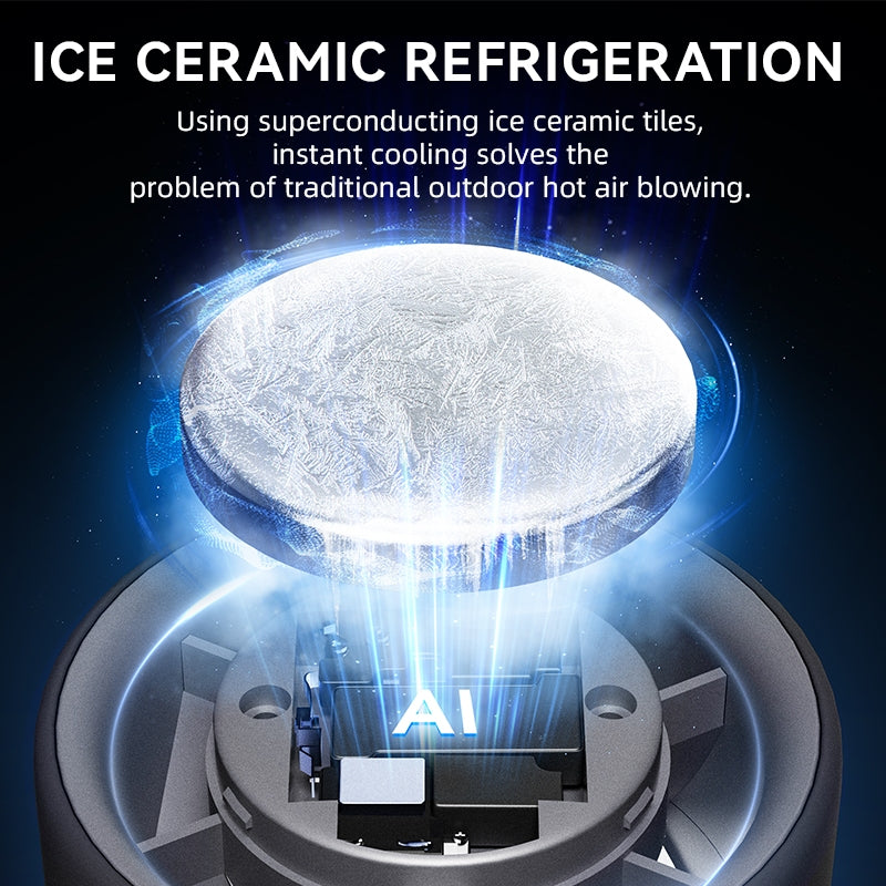 199-speed semiconductor cooling USB small fan 4000mah ultra-long battery life foldable with lanyard