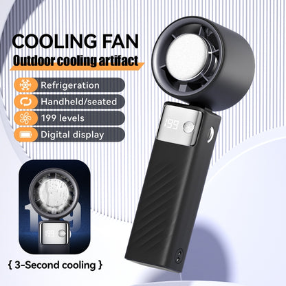 199-speed semiconductor cooling USB small fan 4000mah ultra-long battery life foldable with lanyard
