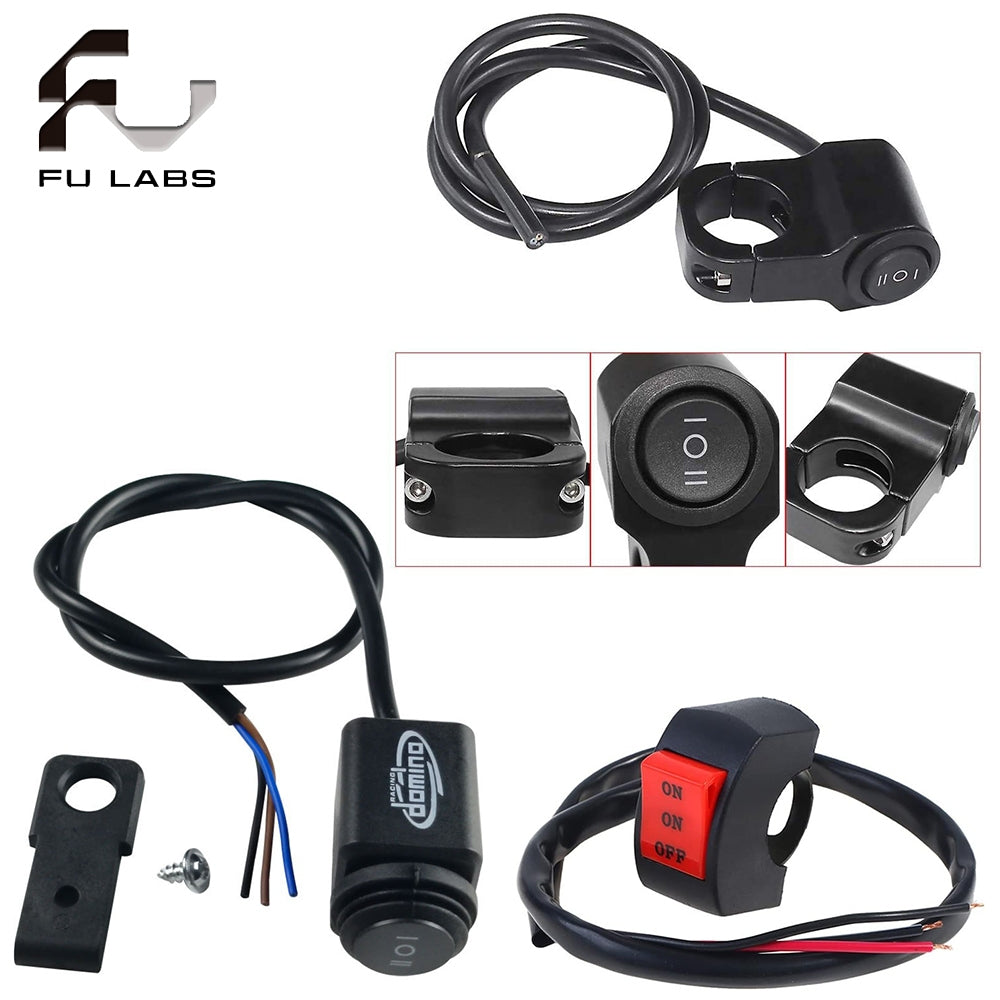 Universal 3-Wire Motorcycle Light Switch (Left/Right Handlebar Compatible) - High-Quality Waterproof Aluminum Alloy Switch