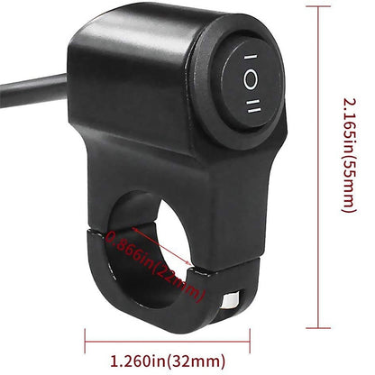 Universal 3-Wire Motorcycle Light Switch (Left/Right Handlebar Compatible) - High-Quality Waterproof Aluminum Alloy Switch
