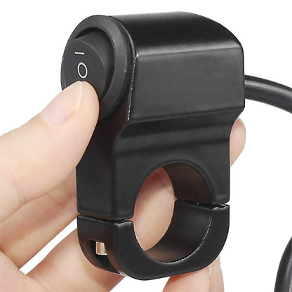Universal 3-Wire Motorcycle Light Switch (Left/Right Handlebar Compatible) - High-Quality Waterproof Aluminum Alloy Switch