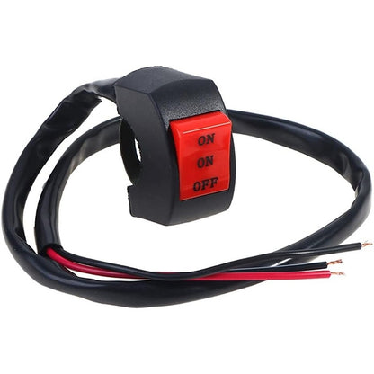 Universal 3-Wire Motorcycle Light Switch (Left/Right Handlebar Compatible) - High-Quality Waterproof Aluminum Alloy Switch