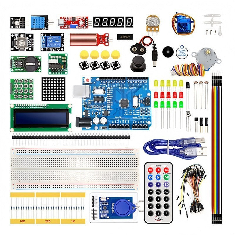 For Arduino UNO R3 RFID Starter Kit Upgraded Version Learning Suite LCD 1602 With Retail Box CH340 2560 R3 kit