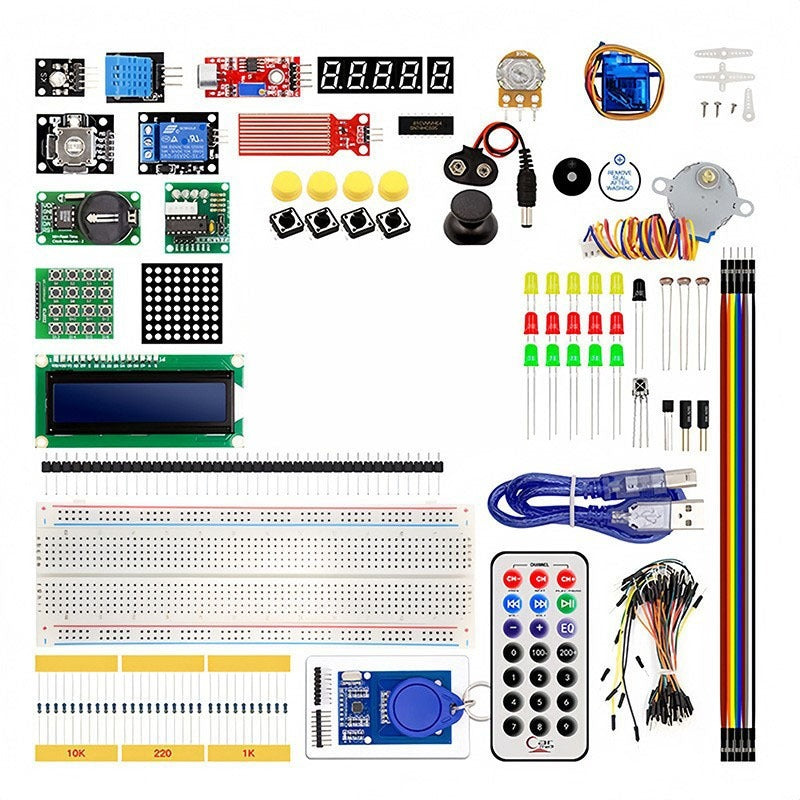For Arduino UNO R3 RFID Starter Kit Upgraded Version Learning Suite LCD 1602 With Retail Box CH340 2560 R3 kit