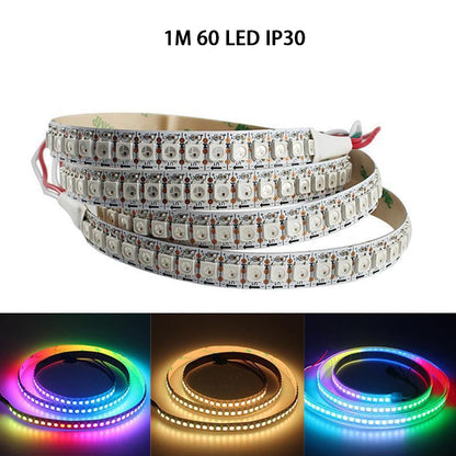 1m/roll DC5V WS2812B Led Strip 30/60/74/96/144 Leds/m WS2812 Black PCB Individually Addressable Smart WS2812 IC RGB Led Pixel Strip