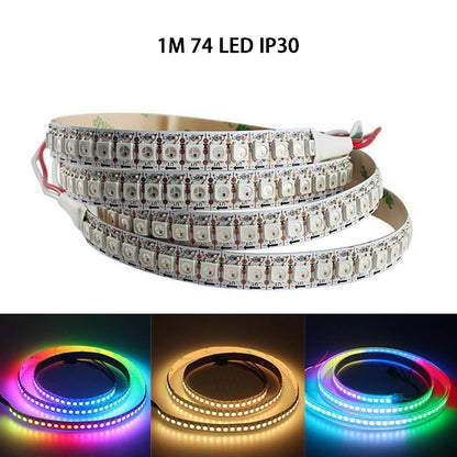 1m/roll DC5V WS2812B Led Strip 30/60/74/96/144 Leds/m WS2812 Black PCB Individually Addressable Smart WS2812 IC RGB Led Pixel Strip