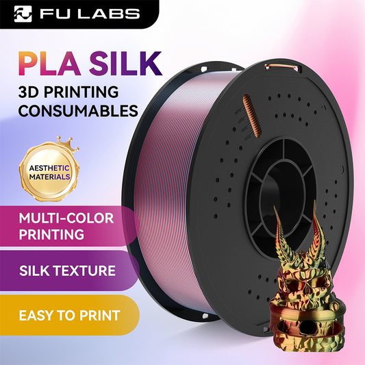 FULABS Filament PLA SILK Filaments 3D Printer Filament 1.75mm 1KG Spool Material Single color two colors three colors  rainbow colors
