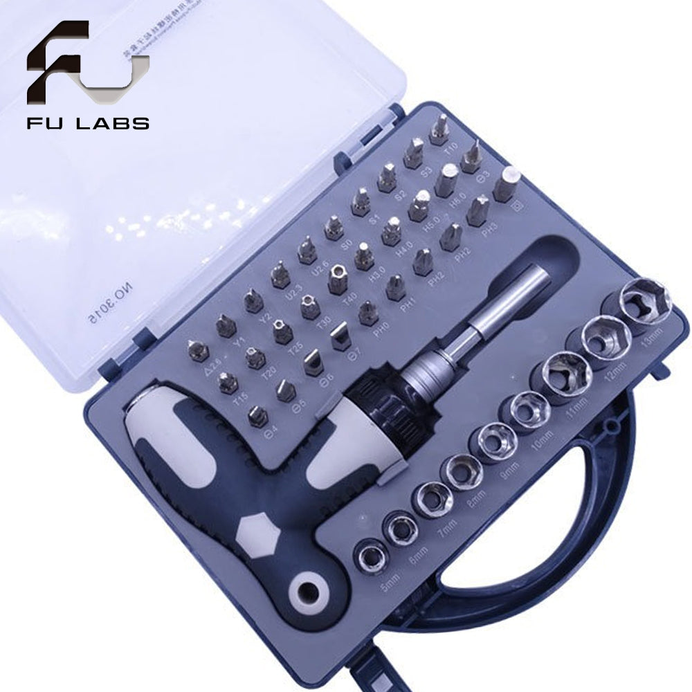 41-in-1 Home Repair & Auto Repair T-Type Ratchet Telescopic Socket Hex Screwdriver Set