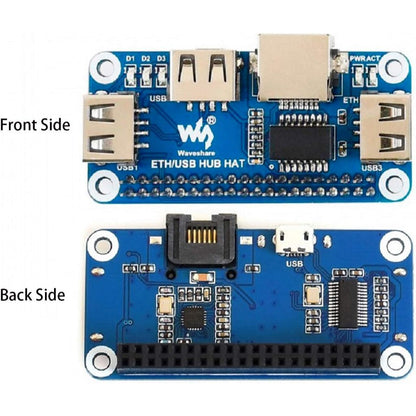 Ethernet/USB HUB HAT Expansion Board for Raspberry Pi 5/4B/3B+/3B/2B/Zero/Pi Zero W/Pi Zero 2W,with RJ45 10/100M Ethernet Port (Based on RTL8152B Chip) and Three USB Ports