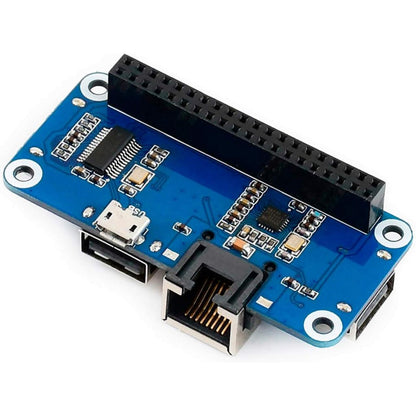 Ethernet/USB HUB HAT Expansion Board for Raspberry Pi 5/4B/3B+/3B/2B/Zero/Pi Zero W/Pi Zero 2W,with RJ45 10/100M Ethernet Port (Based on RTL8152B Chip) and Three USB Ports