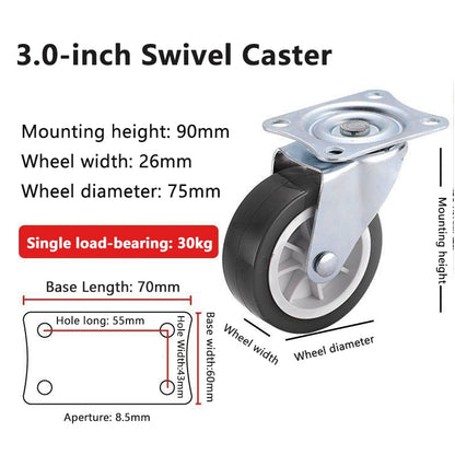 1 inch 1.5 2 2.5 3inch Ball Caster Wheel / rubber Caster /universal office chair Wheel Swivel (With Lock & Without Lock)