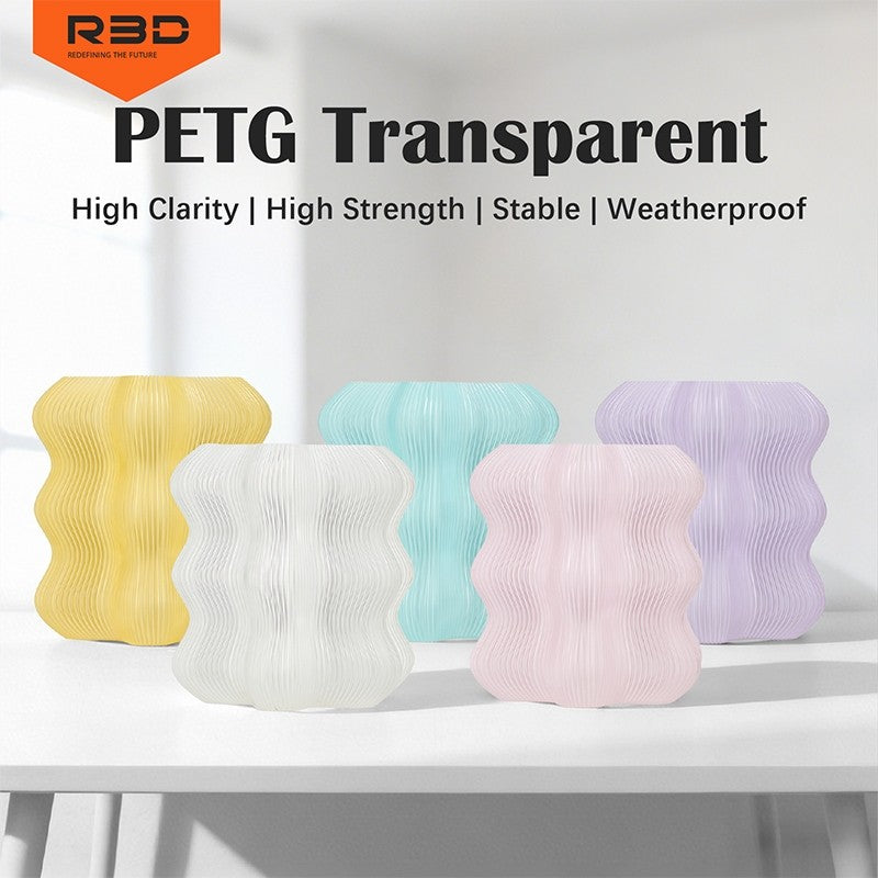 R3D PETG Filament 1.75mm 1kg – Transparent Clear 3D Printer Filament for Easy, Strong & Reliable Printing
