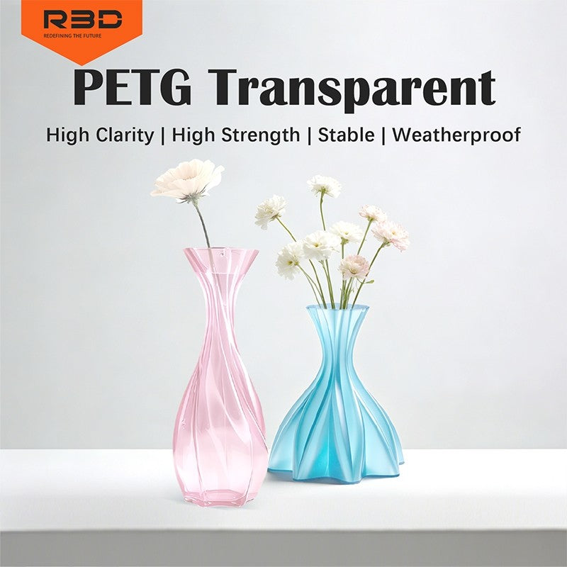 R3D PETG Filament 1.75mm 1kg – Transparent Clear 3D Printer Filament for Easy, Strong & Reliable Printing