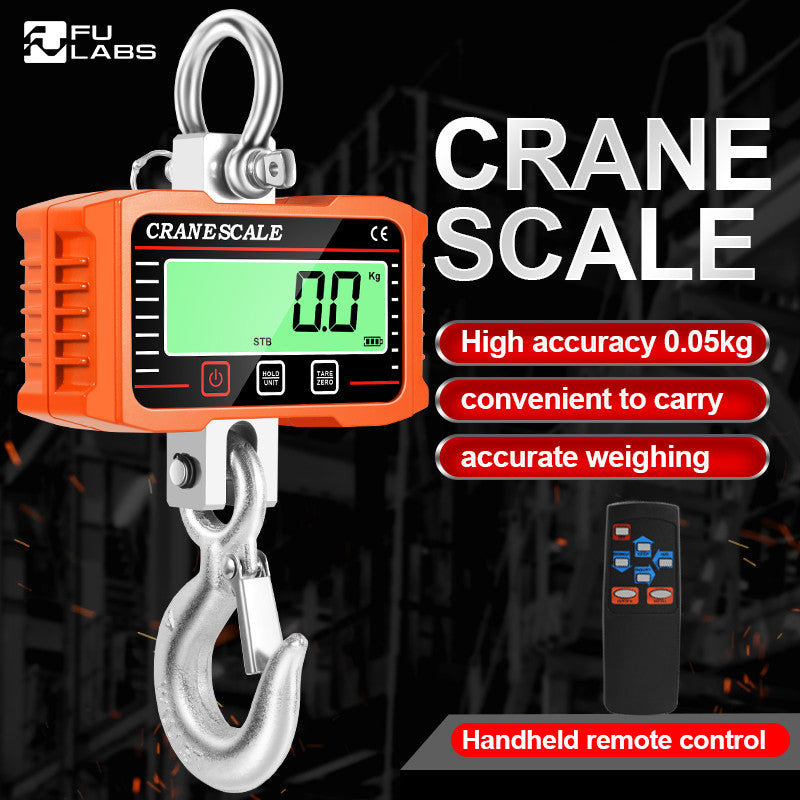 300KG/500KG/1000KG/2000KG 1T 2T Mini Crane Scale Industrial Hook Hanging Weight Digital LCD Display