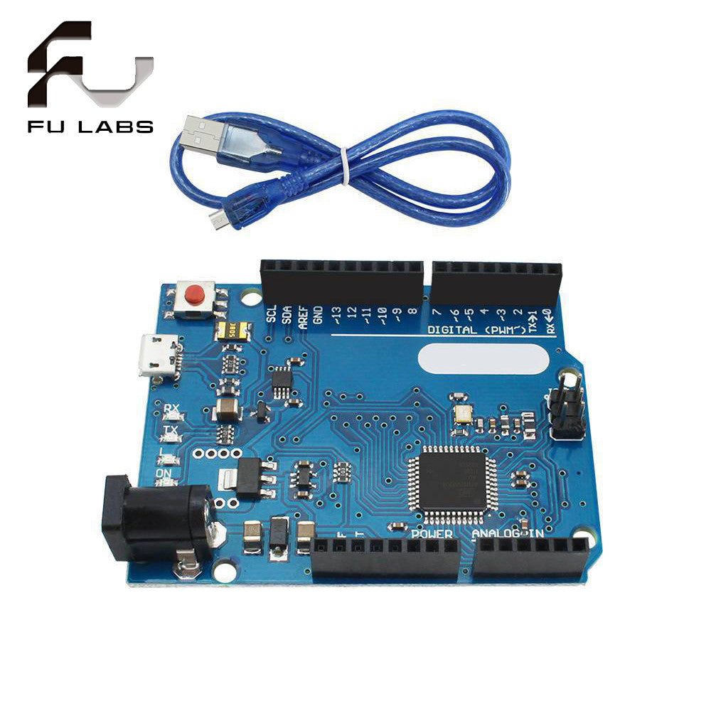 Fulabs Leonardo R3 Microcontroller Original Atmega32u4 Development Board With USB Cable Compatible For  Arduino DIY Starter Kit