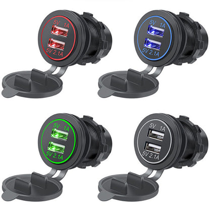 5V 3.1 A 12V dual USB Car Charger With panel waterproof power adapter socket outlet motorcycle boat vehicles