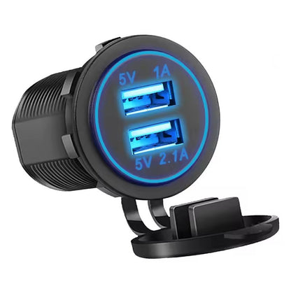 5V 3.1 A 12V dual USB Car Charger With panel waterproof power adapter socket outlet motorcycle boat vehicles