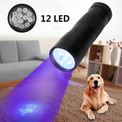 1pcs UV Flashlight with Battery 395nm Ultraviolet Black Light UV Light Torch Light For Pet Urine Funga 9LED/12LED