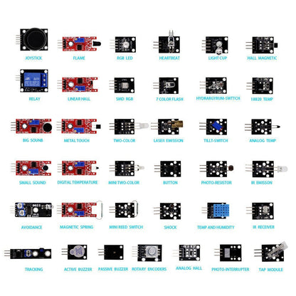 Fulabs 45 in 1 Sensors Modules Starter Kit better than 37in1 sensor kit 37 in 1 Sensor Kit UNO R3 MEGA2560
