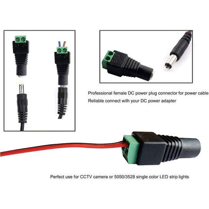10PCS/5pair DC Barrel Jack Adaptor CCTV Connectors 5.5 x 2.1mm CCTV Male/ Female Connectors