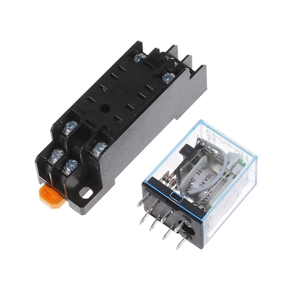 AC220V 12VDC 24VDC  5A 8PIN Coil Power MY2N-J Relay HH52P With Socket Base EN