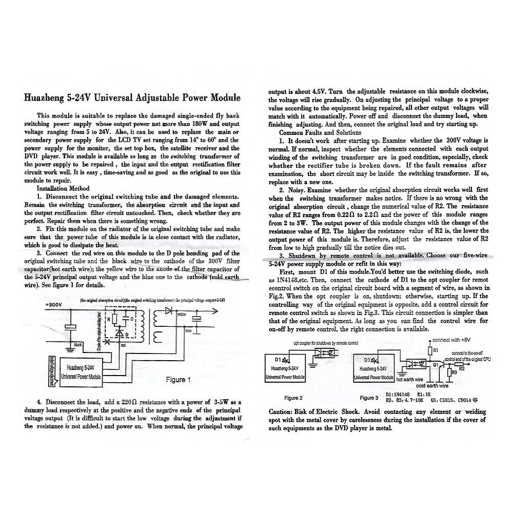 4 wires LCD TV universal switching power supply module universal power board 5-24V
