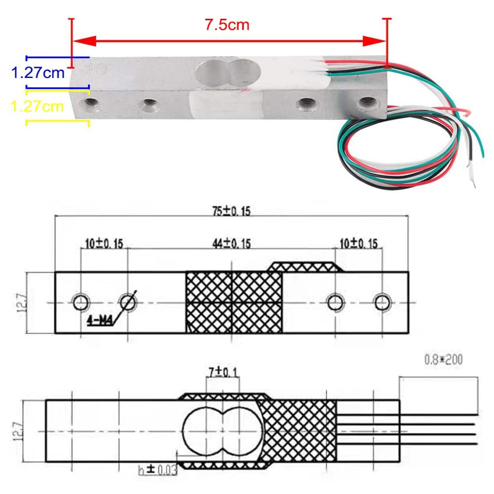 Load Cell Amplifier HX711 & Straight Bar Load Cell Weight Sensor 1kg  | 5kg | 10kg | 20kg