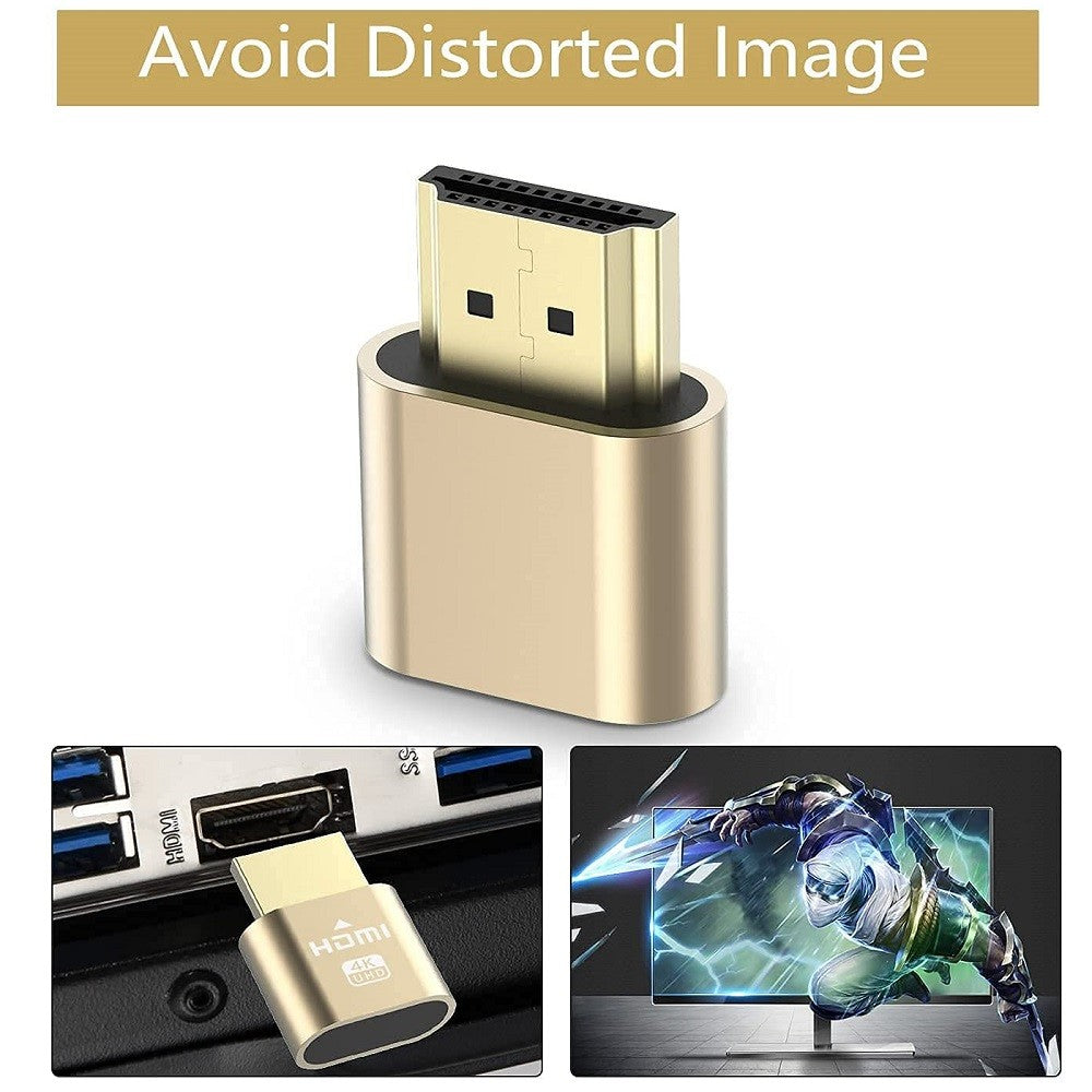 Fulabs HDMI-compatible Dummy Plug HDMI-compatible Monitor Emulator DDC EDID 4K Virtual Display Adapter V2F6