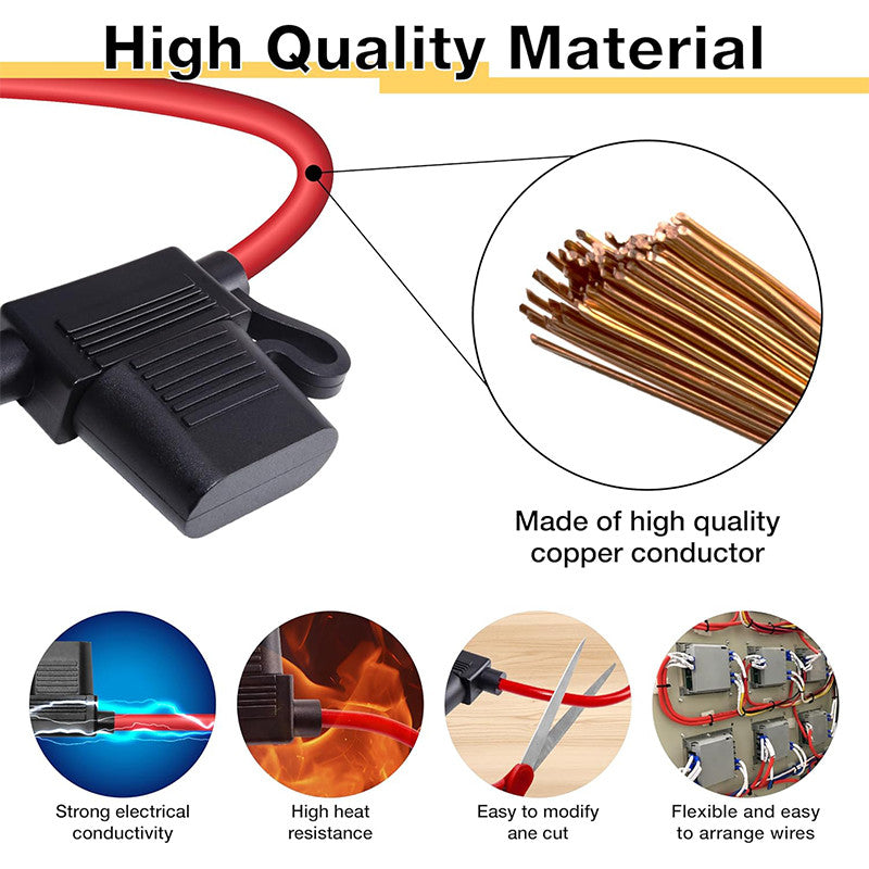 18/16/14/12/10AWG Waterproof 32V Medium Auto Fuse Holder 1A-50A