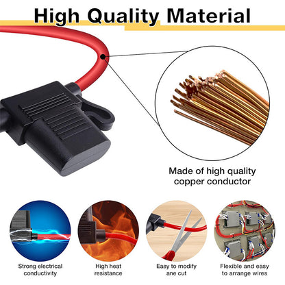 18/16/14/12/10AWG Waterproof 32V Medium Auto Fuse Holder 1A-50A