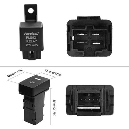 TBPH H11 Fog Light Wiring Harness Sockets Wire LED Indicators Switch 12V 40A Relay TBB