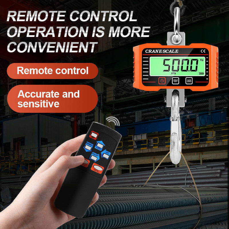 300KG/500KG/1000KG/2000KG 1T 2T Mini Crane Scale Industrial Hook Hanging Weight Digital LCD Display
