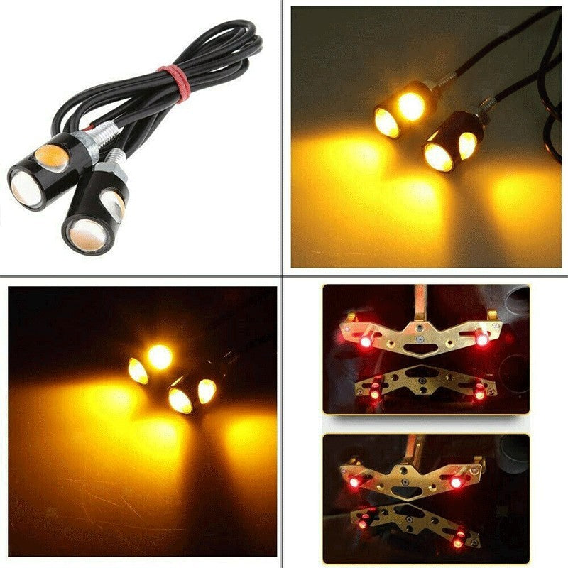 2Pcs LED Number License Plate Light Motorcycle Signal Lamp Super Bright Car Mini Turn Signal Rear Light Brake Fog Lamp Bulb